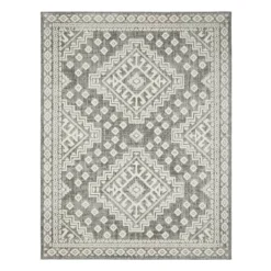 (E475) Tracey Boyd Athens Grey Diamond Design Area Rug, 8x10
