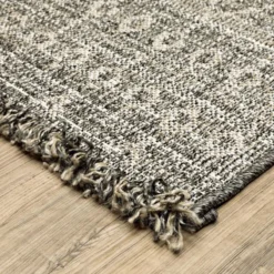 (E476) Tracey Boyd Leeward Grey & White Area Rug, 8x10 -Rugs Sales Store e476 tracey boyd leeward grey white area rug 8x10 4