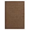 (E54) Light Brown Border Sisal Indoor & Outdoor Area Rug, 5x7