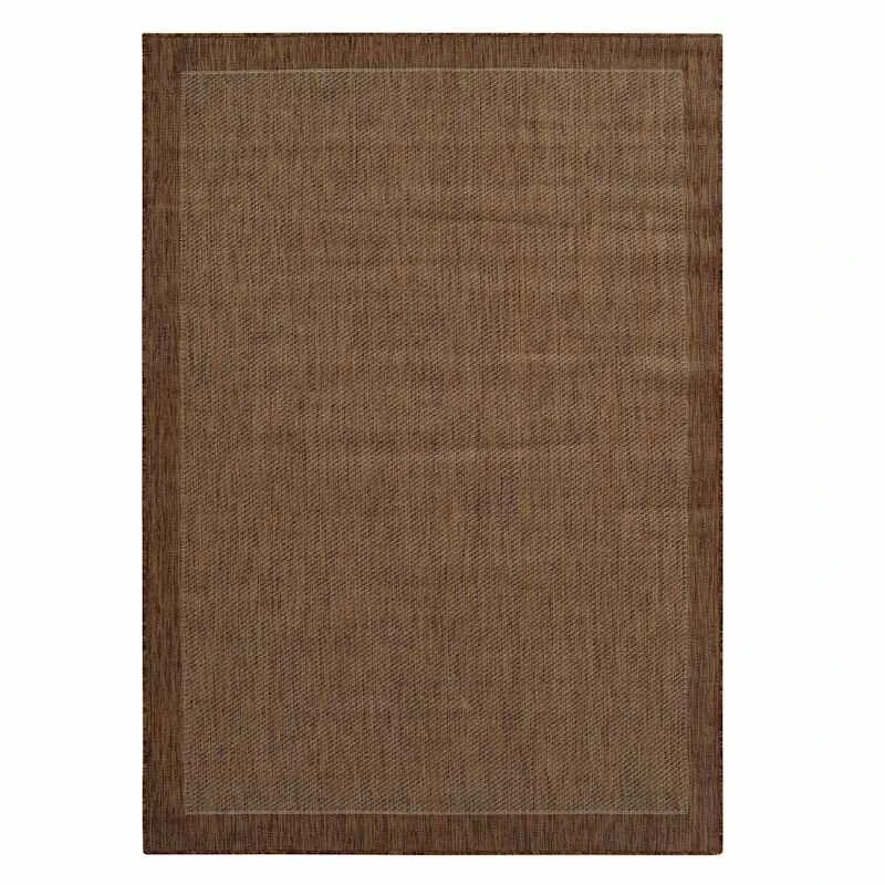 (E54) Light Brown Border Sisal Indoor & Outdoor Area Rug, 5x7 1 (E54) Light Brown Border Sisal Indoor & Outdoor Area Rug, 5x7