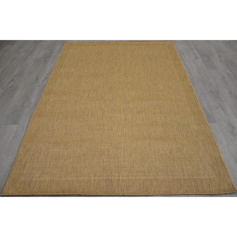 (E54) Light Brown Border Sisal Indoor & Outdoor Area Rug, 7x10 1 (E54) Light Brown Border Sisal Indoor & Outdoor Area Rug, 7x10