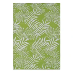 Green Palm Plastic Outdoor Area Rug, 5x7