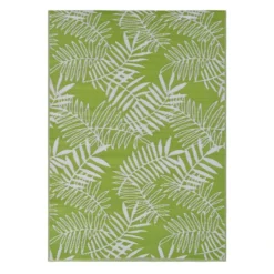 Green Palm Plastic Outdoor Area Rug, 6x9