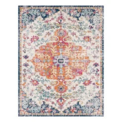 Harput Multicolor Medallion Area Rug, 8x10