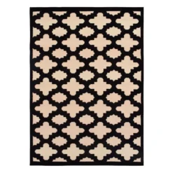 Torino Black Trellis Area Rug, 5x7