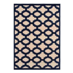 Torino Navy Blue Trellis Area Rug, 5x7