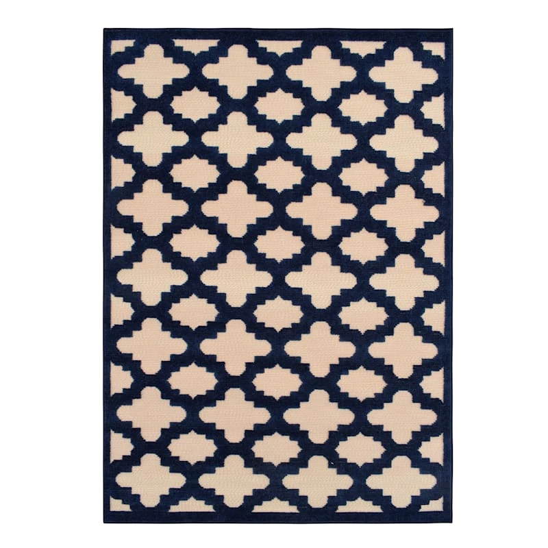 Torino Navy Blue Trellis Area Rug, 5x7 1 Torino Navy Blue Trellis Area Rug, 5x7