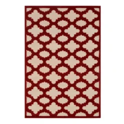 Torino Red Trellis Area Rug, 5x7