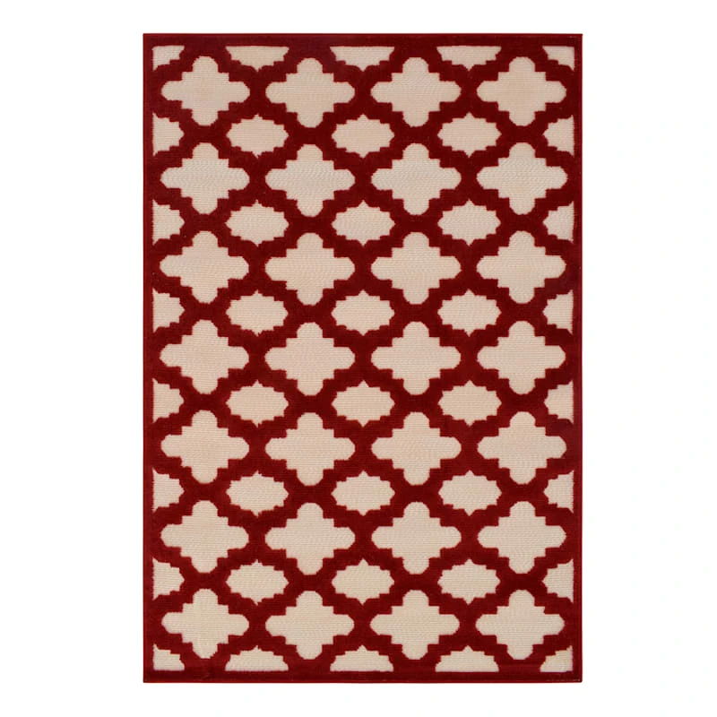 Torino Red Trellis Area Rug, 5x7 1 Torino Red Trellis Area Rug, 5x7