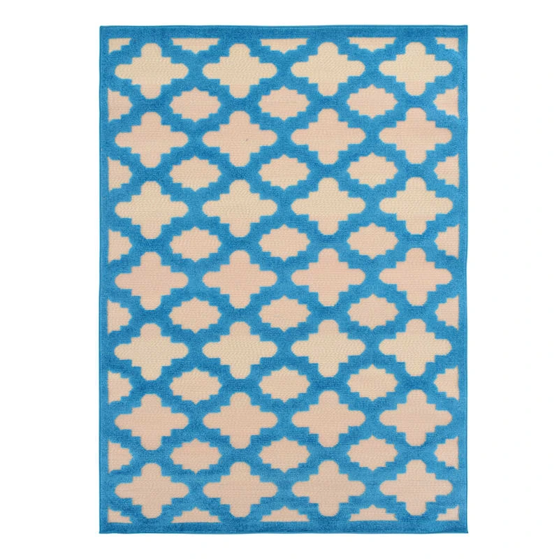 Torino Turquoise Trellis Area Rug, 5x7