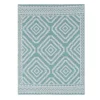 Turquoise Diamond Design Plastic Outdoor Area Rug, 5x7