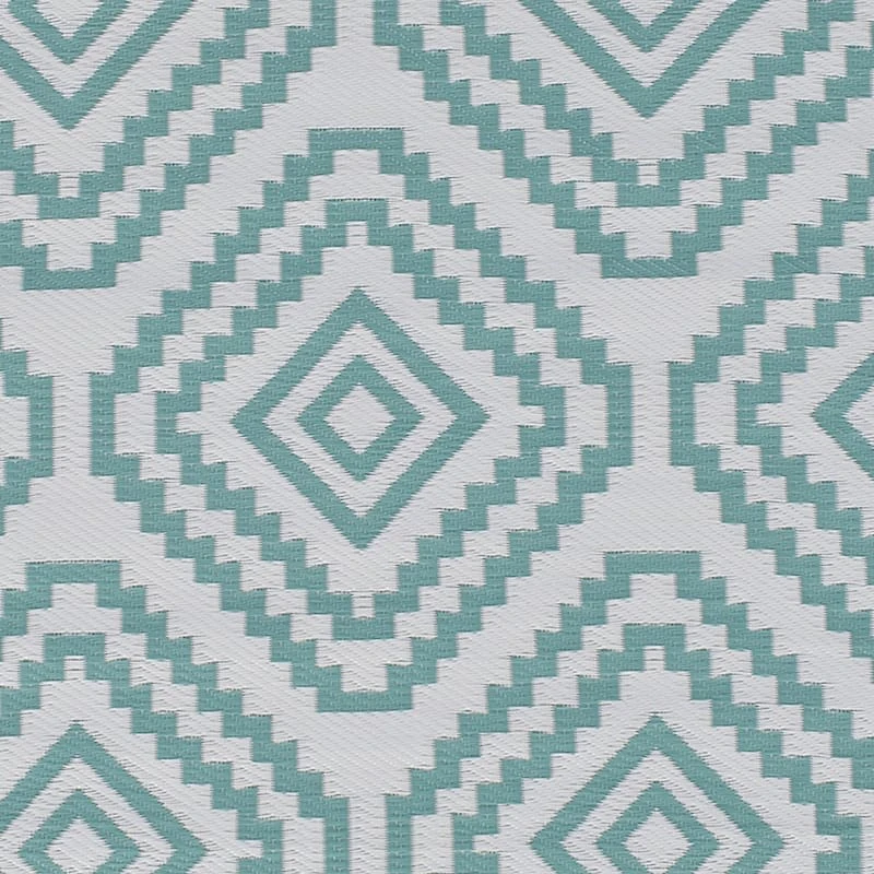 Turquoise Diamond Design Plastic Outdoor Area Rug, 5x7 5 Turquoise Diamond Design Plastic Outdoor Area Rug, 5x7 - Image 5