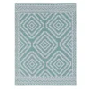 Turquoise Diamond Design Plastic Outdoor Area Rug, 6x9