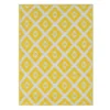 Yellow Diamond Design Plastic Outdoor Area Rug, 5x7