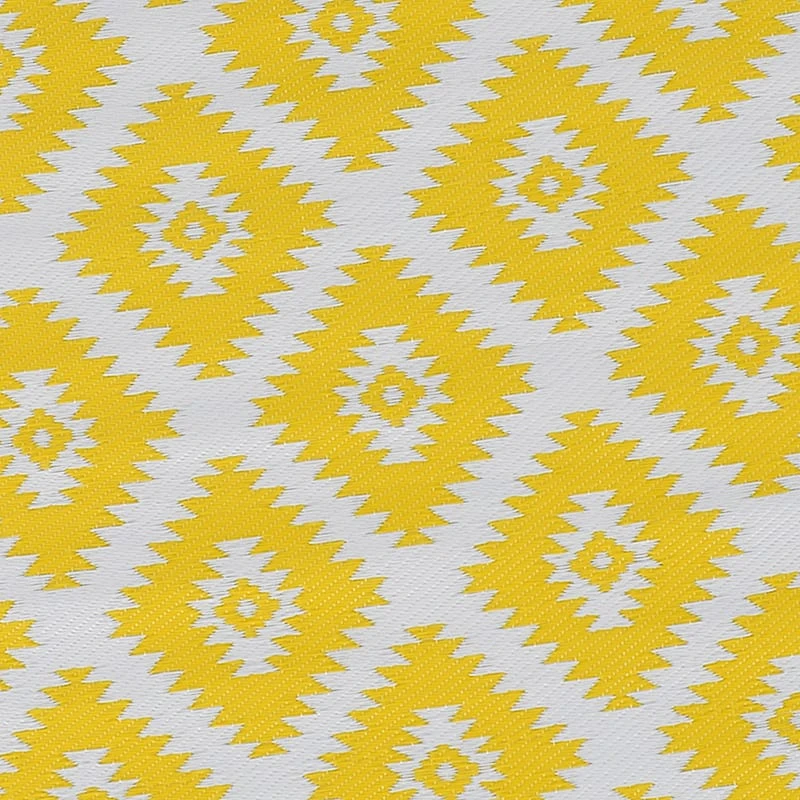 Yellow Diamond Design Plastic Outdoor Area Rug, 5x7 3 Yellow Diamond Design Plastic Outdoor Area Rug, 5x7 - Image 3