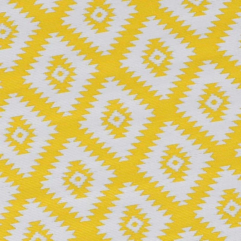 Yellow Diamond Design Plastic Outdoor Area Rug, 5x7 4 Yellow Diamond Design Plastic Outdoor Area Rug, 5x7 - Image 4