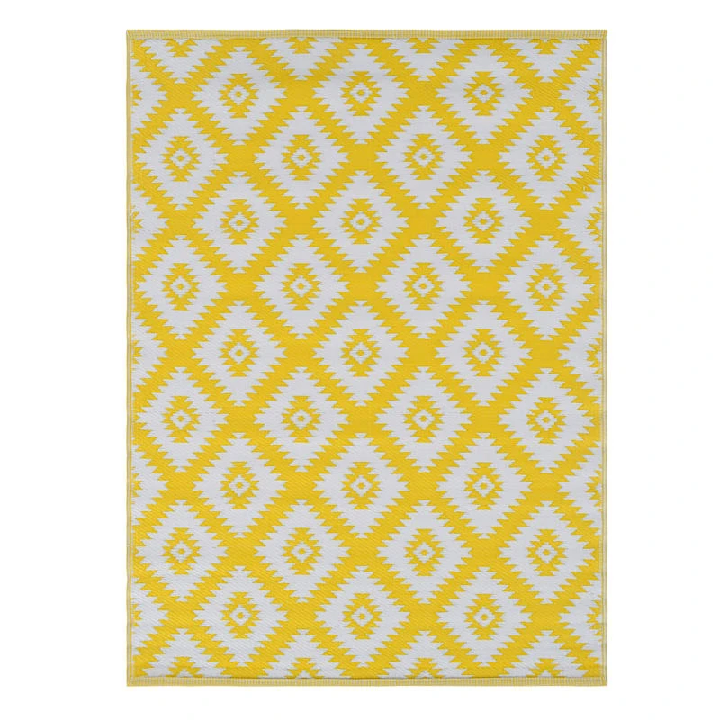 Yellow Diamond Design Plastic Outdoor Area Rug, 6x9 1 Yellow Diamond Design Plastic Outdoor Area Rug, 6x9