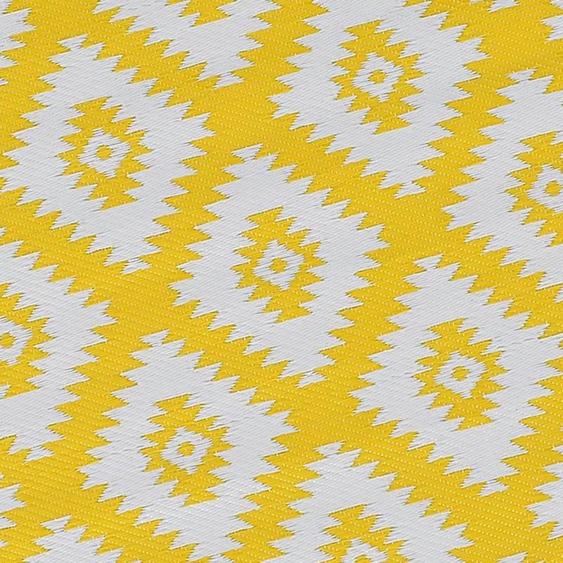Yellow Diamond Design Plastic Outdoor Area Rug, 6x9 3 Yellow Diamond Design Plastic Outdoor Area Rug, 6x9 - Image 3