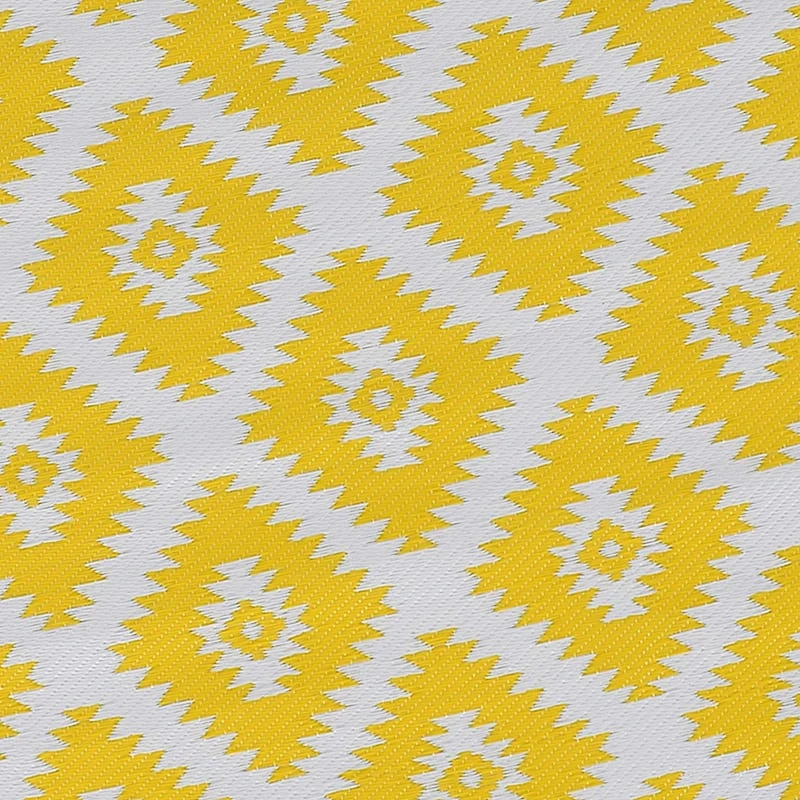 Yellow Diamond Design Plastic Outdoor Area Rug, 6x9 4 Yellow Diamond Design Plastic Outdoor Area Rug, 6x9 - Image 4